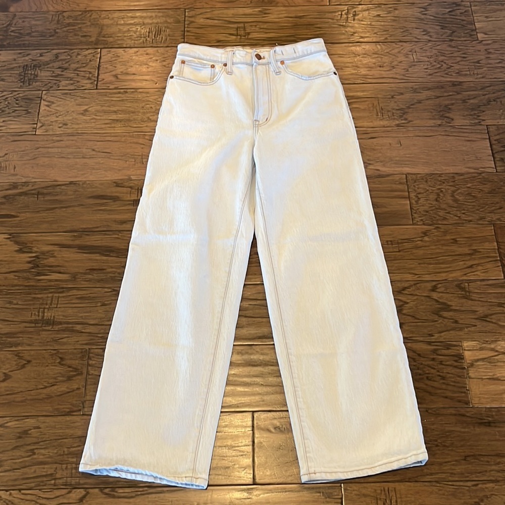 Madewell High-Rise Wide Leg Jeans in White Denim